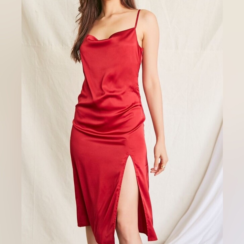 Ruby / maroon slip dress